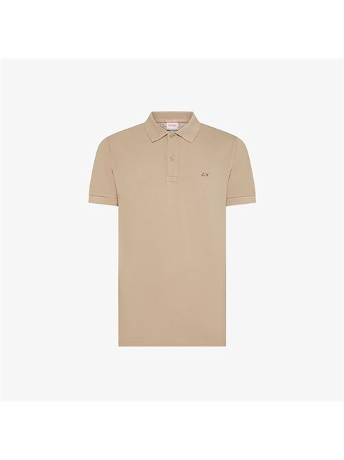 Polo in cotone grigio stone con dettagli a contrasto SUN 68 | A36103/98